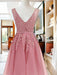 Bridelily A-Line V-neck Sleeveless Short/Mini With Applique Tulle Dresses - Prom Dresses