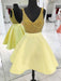 Bridelily A-Line V-neck Sleeveless Short/Mini With Beading Satin Dresses - Prom Dresses