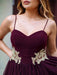 Bridelily A-Line With Applique Spaghetti Straps Organza Sleeveless Short/Mini Dresses - Prom Dresses