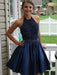 Bridelily A-Line With Beading Satin Halter Sleeveless Short/Mini Dresses - Prom Dresses