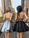 Bridelily A-Line With Beading V-neck Satin Sleeveless Short/Mini Dresses - Prom Dresses
