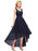 Bridelily Beautiful A-line Crew Hi-lo Lace Dresses - Dark Navy / S - lace dresses