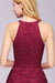 Bridelily Halter Sheath Asymmetrical Burgundy Lace Dresses - lace dresses
