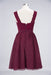 Bridelily Elegant Lace V-Neck Short Burgundy Chiffon Bridesmaid Dress with Ruffle