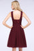 Bridelily Elegant Lace V-Neck Short Burgundy Chiffon Bridesmaid Dress with Ruffle