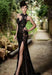 Bridelily Sexy Black Prom Dress| 2019 Mermaid Evening Dress With Slit - Prom Dresses