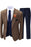 Jason Formal Brown Plaid Peaked Lapel Three Pieces Business Suits