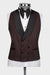 Warner Brown Shawl Lapel Three Pieces Wedding Men Suits