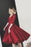 Burgundy Lace V-neck Homecoming Dress Half Sleeve V Neck Short Prom Dresses - Prom Dresses