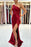 Burgundy One-Shoulder Long Mermaid Prom Dress