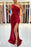 Burgundy One-Shoulder Long Mermaid Prom Dress