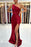 Burgundy One-Shoulder Long Mermaid Prom Dress