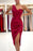 Burgundy One Shoulder Short Prom Dress