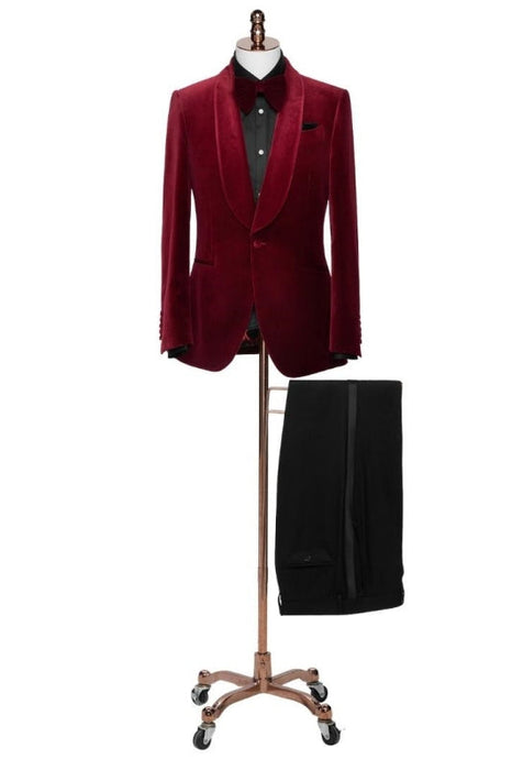 Armstrong Burgundy Shawl Lapel Two Pieces New Arrival Wedding Suits