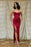 Burgundy Spaghetti Straps Front Split Mermaid Evening Dress With Beadings