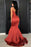 Burnt Orange Long Mermaid Prom Dress