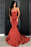 Burnt Orange Long Mermaid Prom Dress