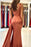 Burnt Orange One-Shoulder Sleeveless Mermaid Prom Dress with Ruffles