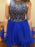 C| Bridelily A-Line Tulle Scoop Sleeveless Short/Mini With Beading Prom Dresses - Prom Dresses