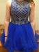 C| Bridelily A-Line Tulle Scoop Sleeveless Short/Mini With Beading Prom Dresses - Prom Dresses