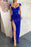 Cap Sleeve Royal Blue Sequins Prom Dress