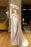 Champagne One Shoulder Long Sleeves Mermaid Prom Dress