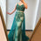 Champagne Sequined Mesh Prom Dress with Sleeveless A-Line Backless Style