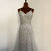 Champagne Sequined Mesh Prom Dress with Sleeveless A-Line Backless Style