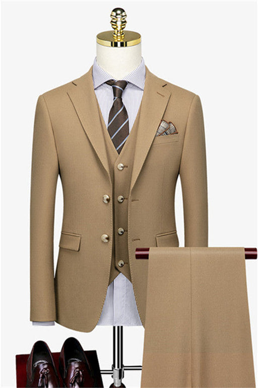 Michael Fashion Champagne Three Pieces Bespoke Business suits for Men