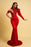 Charmeuse Red One Sleeve High Neck Mermaid Prom Dress