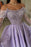 Charming Glitter Off-Shoulder A-Line Beaded Satin Prom Dress - evening dresses