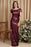 Charming Glitter Seuquins Cap Sleeves Mermaid Prom Dress Floor Length Evening Dress - Burgundy / US 2 - Prom Dresses