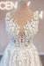 Charming Jewel A-Line Lace Tulle Wedding Dress with Applique - wedding dress