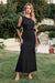Charming Puff Sleeves Black Mermaid Evening Dress Jewel Neck Beadings Floor Length Formal Dress - Prom Dresses