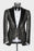 Henson Charming Silver Jacquard Peaked Lapel Three Pieces Prom Suits