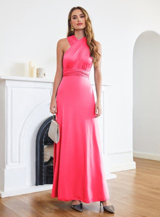 Charming Sleeveless A-Line Ankle-Length Satin Prom Dresses - Prom Dresses