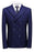 Ethan Chic Blue Double Breasted Peaked Lapel Striped Men Business Suits