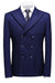 Ethan Chic Blue Double Breasted Peaked Lapel Striped Men Business Suits
