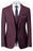 Iexus Chic Burgundy Plaid Notched Lapel Three Pieces Business Suits For Men