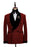 Steve Chic Burgundy Sequins Double Breasted Wedding Suits With Black Velvet Lapel