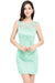 Chic Crew Neck Lace Mini Formal Dress Sleveless Short Party Wear Dress - Mint / US 2 - Prom Dresses