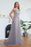 Chic Crew Neck Tulle Lace Aline Evening Dress Sleeveles Beading Party Wear Dress - Silver / US 2 - Prom Dresses