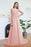 Chic Crew Neck Tulle Lace Aline Evening Dress Sleeveles Beading Party Wear Dress - Pearl Pink / US 2 - Prom Dresses