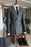 Charles Chic Deep Gray Peaked Lapel Double Breasted Plaid Men Suits For Business