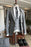 Carroll Fashion Gray Peaked Lapel Three Pieces Men Suits For Business