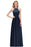 Chic Halter Aline Bridesmaid Dress Pleated Lace Chiffon Evening Dress - Navy Blue / US 2 - Prom Dresses