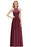 Chic Halter Aline Bridesmaid Dress Pleated Lace Chiffon Evening Dress - Burgundy / US 2 - Prom Dresses