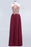 Bridelily Chic Spaghetti Straps Long Burgundy Backless Bridesmaid Dress with Appliques