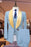 Charles Three Pieces Light Blue Bespoke Wedding Suits With Satin Lapel