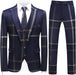Ivor Chic Navy Blue Notched Lapel Three Pieces Men Suits For Business